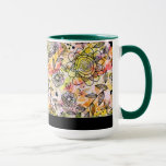 Caneca Estilo de Design Floral de Toneladas de Pedra de P<br><div class="desc">Bonitos tons pastel coloridos florais design no estilo de rabisco.</div>