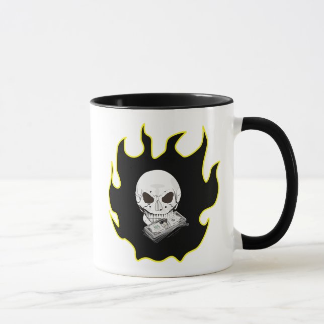 Caneca Estilo de Estilo Negro Amarelo Flame do Dinheiro C (Direita)