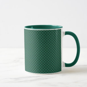 Caneca Estilo de Fibra de Carbono Verde Teal Impressão