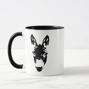 Caneca Estilo de grafite Donkey ou Desenho de Arte da Mul