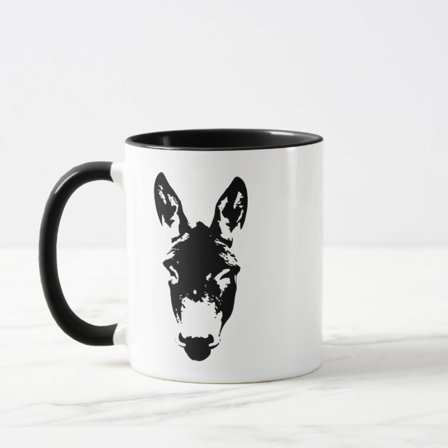 Caneca Estilo de grafite Donkey ou Desenho de Arte da Mul (Esquerda)