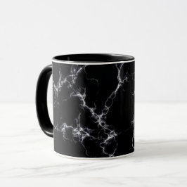 Caneca Estilo de mármore elegante 4 - preto e branco