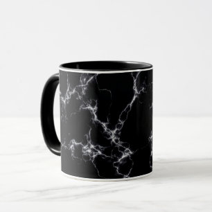 Caneca Estilo de mármore elegante 4 - preto e branco