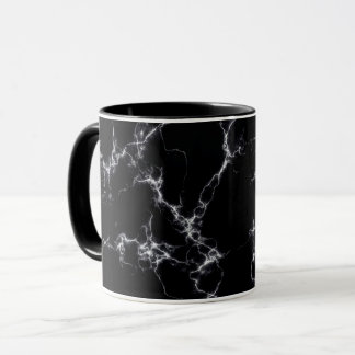 Caneca Estilo de mármore elegante 4 - preto e branco