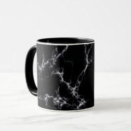 Caneca Estilo de mármore elegante 4 - preto e branco