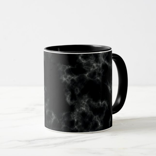 Caneca Estilo de mármore elegante - preto (Frente Esquerda)