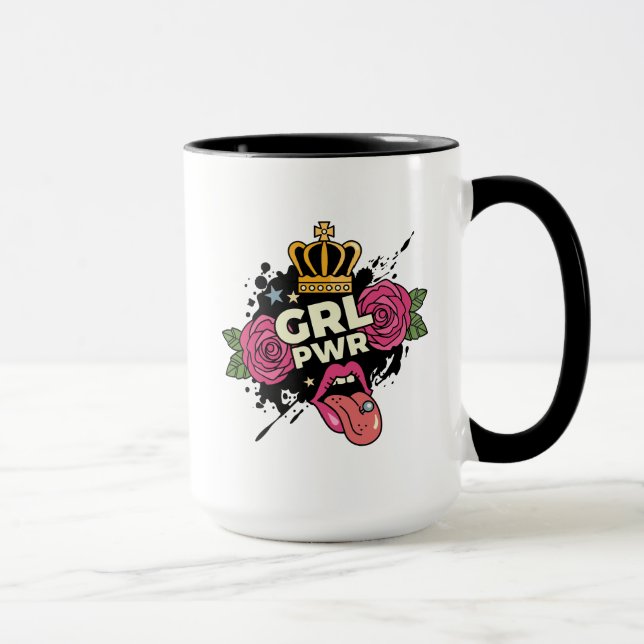 Caneca Estilo de Tatuagem de Energia Menina (Direita)