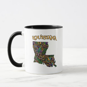 Caneca Estilo de Tatuagem do Contorno do Estado da Louisi