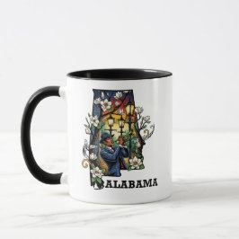 Caneca Estilo de Tatuagem do Estado do Alabama - Jazz & M