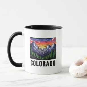 Caneca Estilo de Tatuagem do Estado do Colorado Montanhas