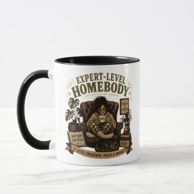 Caneca Estilo de Vida de Introvertido Aconchegante (Esquerda)