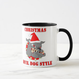 Caneca Estilo do cão de diabo do Natal do Corpo do