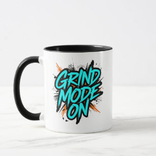 Caneca Estilo Grafite Azul "Modo Moedor Ligado"