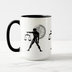 Caneca Estilo grego Libra Escala Zodiac Gráfico