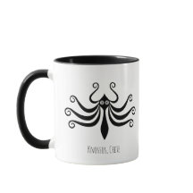 Estilo Marinho Mínimo Polvo Minoano Mug