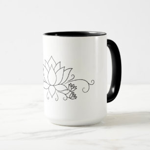 Caneca Estilo Moderno Simples com Design Floral