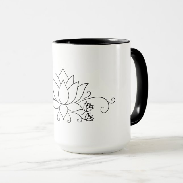 Caneca Estilo Moderno Simples com Design Floral (Frente Esquerda)
