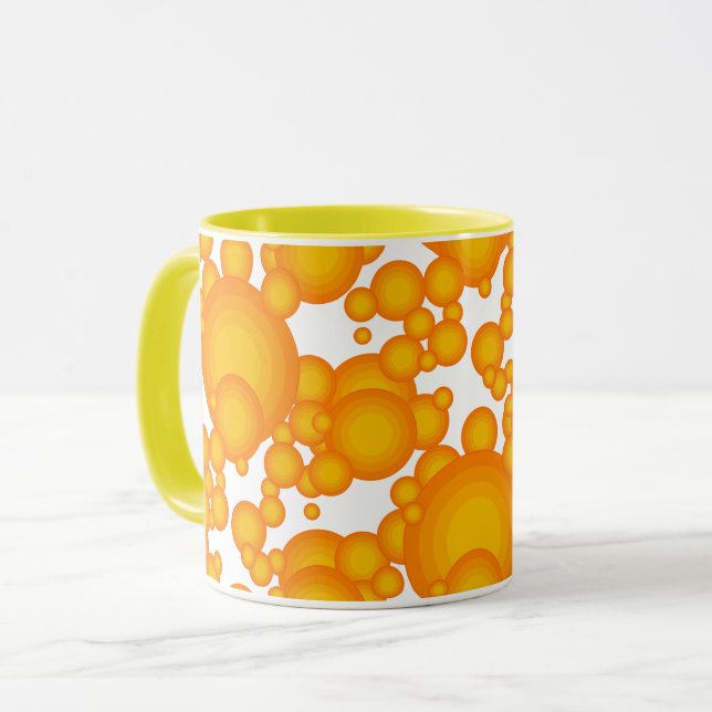 Caneca Estilo Oranger 70 círculos como bolhas de café mu (Frente Esquerda)