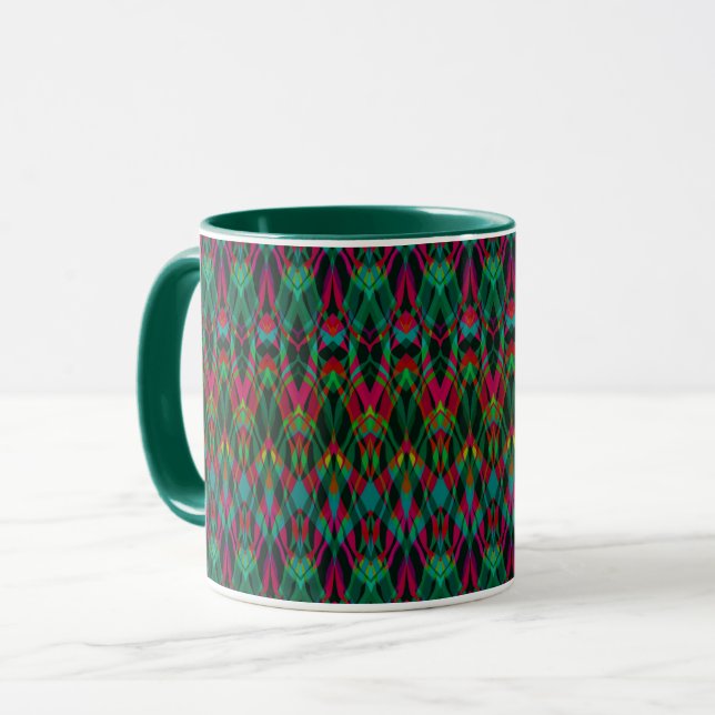 Caneca estilo ornamental geométrico kaliedoscope marroqui (Frente Esquerda)