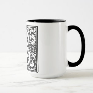 Caneca Estilo Renascentista Alfabeto Letra B em Mug