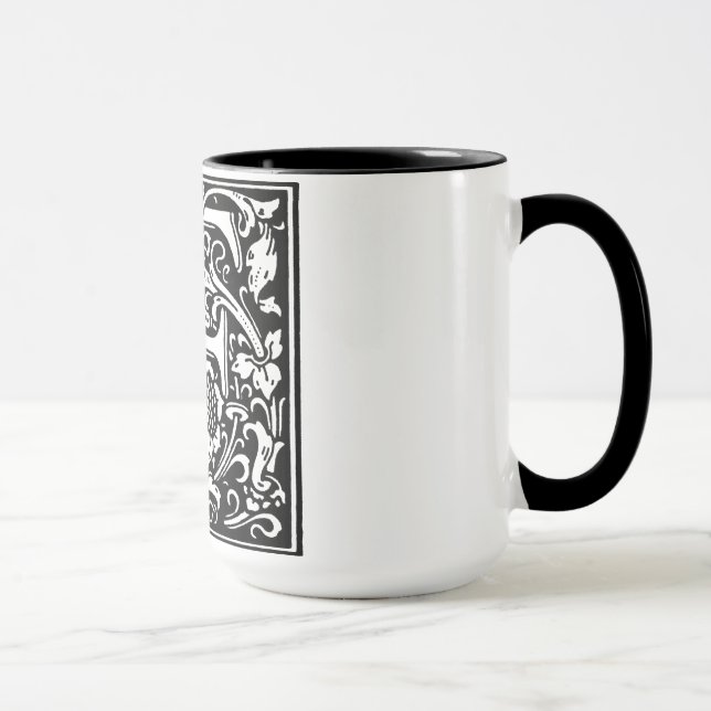 Caneca Estilo Renascentista Alfabeto Letra F em Mug (Direita)