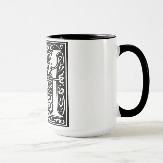 Caneca Estilo Renascentista Alfabeto M em Mug (Direita)