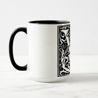 Caneca Estilo Renascentista Alphabet - Letra V em Mug