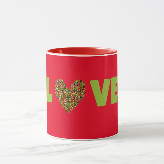 Caneca Estilo Retro AMOR e Copo de Canas Cardíacas (Centro)
