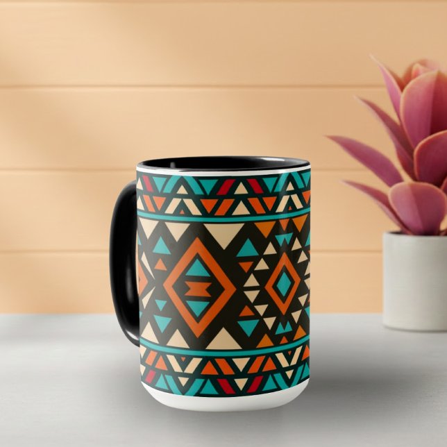 Caneca Estilo sudoeste geométrico moderno (Criador carregado)
