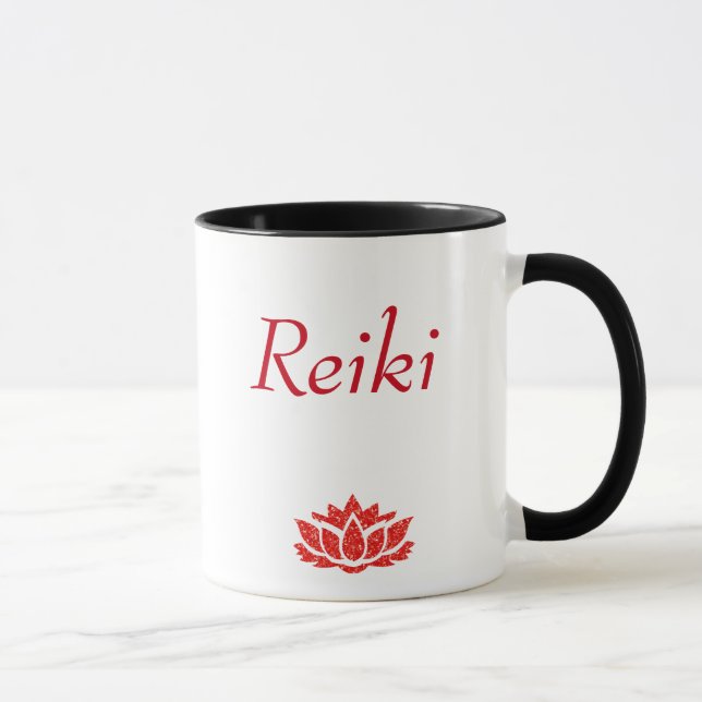 Caneca Estilo vermelho dos princípios de Reiki (Direita)
