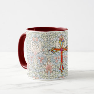 Caneca Estilo Vintage Faith Cross Colorous Mug in Red