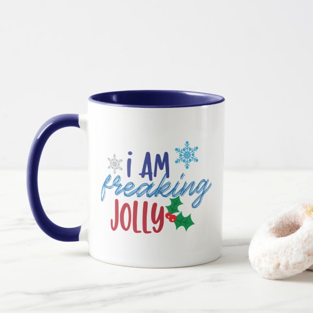 Caneca Estou A Pregar A Jolly, O Espírito De Natal Feliz (Com Donut)