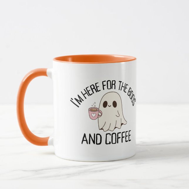Caneca Estou aqui para o bólus e o café. (Esquerda)