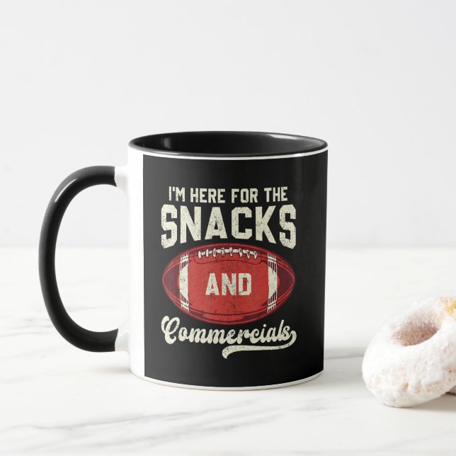 Caneca Estou Aqui Pelos Lanches E Comerciais De Futebol A (Com Donut)