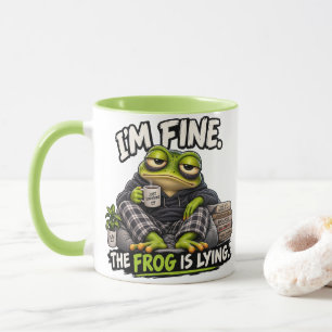 Caneca Estou Bem O Sapo Está Mentindo Camiseta Divertida