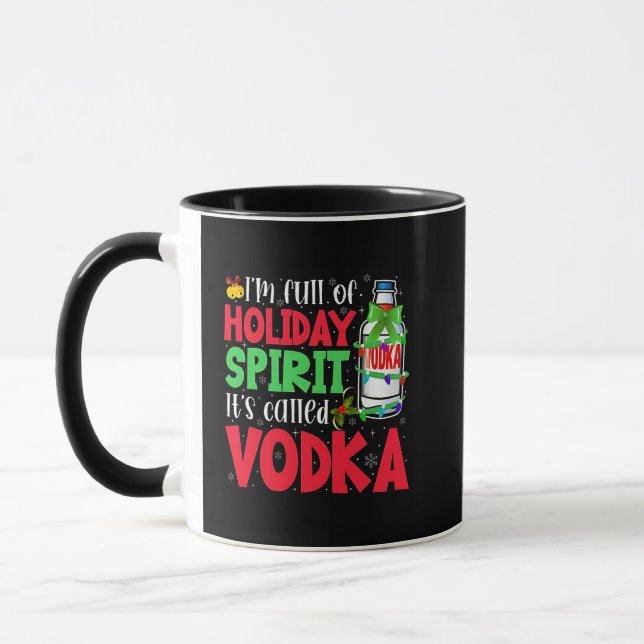 Caneca Estou Cheio de Espírito de Feriado, Chama-se Vodka (Esquerda)