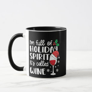 Caneca Estou Cheio de Espírito Natalino Chama-se Vinho Na