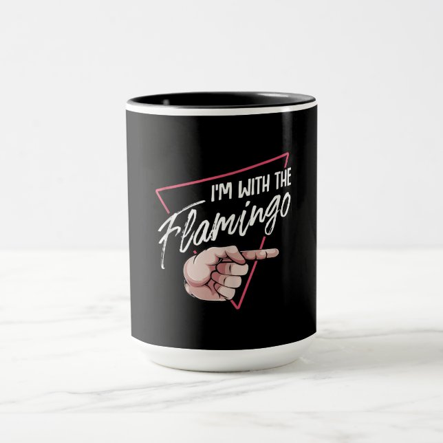 Caneca Estou Com Figuras De Casal De Flamingo Halloween (Centro)