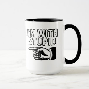 Caneca Estou Com um Idiota Preto e Branco