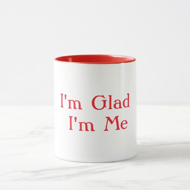 Caneca Estou feliz por ser eu mesmo branco (Centro)