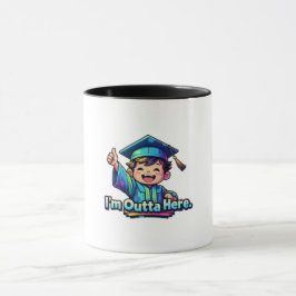 Caneca Estou fora daqui Formando Cartoon