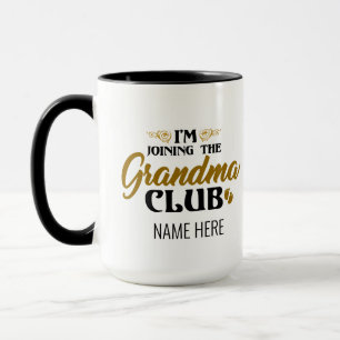 Caneca Estou me juntando à Vovó Club Baby Reveal Personal