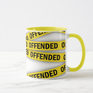 Caneca Estou ofendido que a fita policial não atravesse