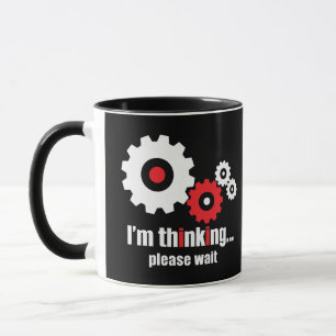 Caneca Estou pensando, por favor, espere