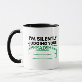 Caneca Estou silenciosamente julgando sua planilha Analis