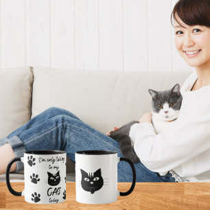 Caneca Estou só falando com o meu gato hoje