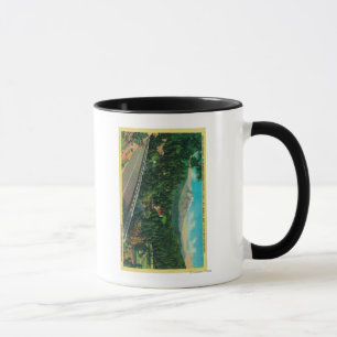 Caneca Estrada pacífica com Mt. Shasta na distância