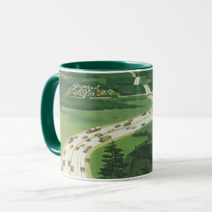 Caneca Estradas Americanas Panorâmicas Antigas, Viagem de