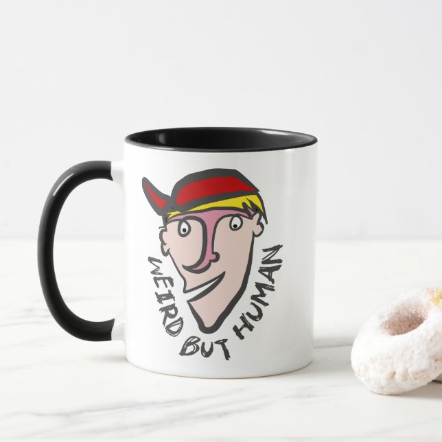 Caneca Estranho, mas humano (Com Donut)