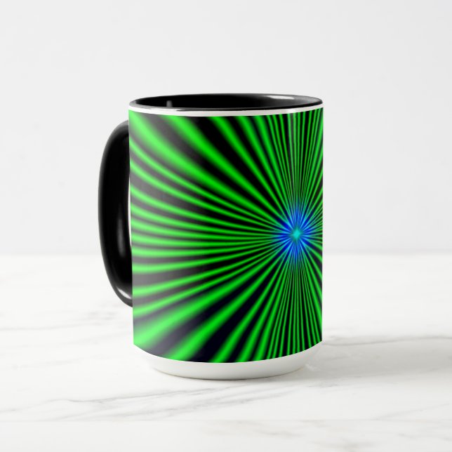 Caneca Estrela Azul com Luz Verde (Frente Esquerda)